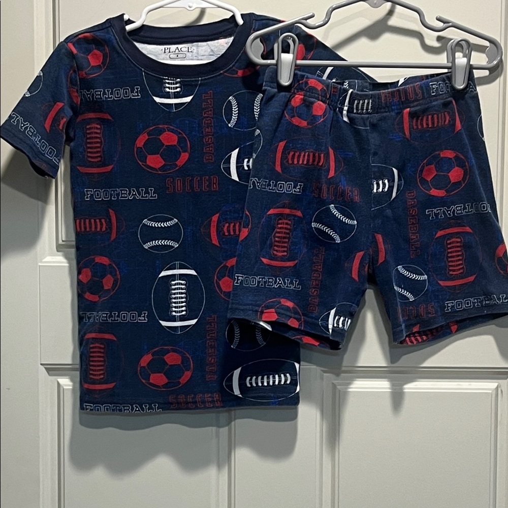 Place Kids Sports Matching PJ Set - Navy and Red